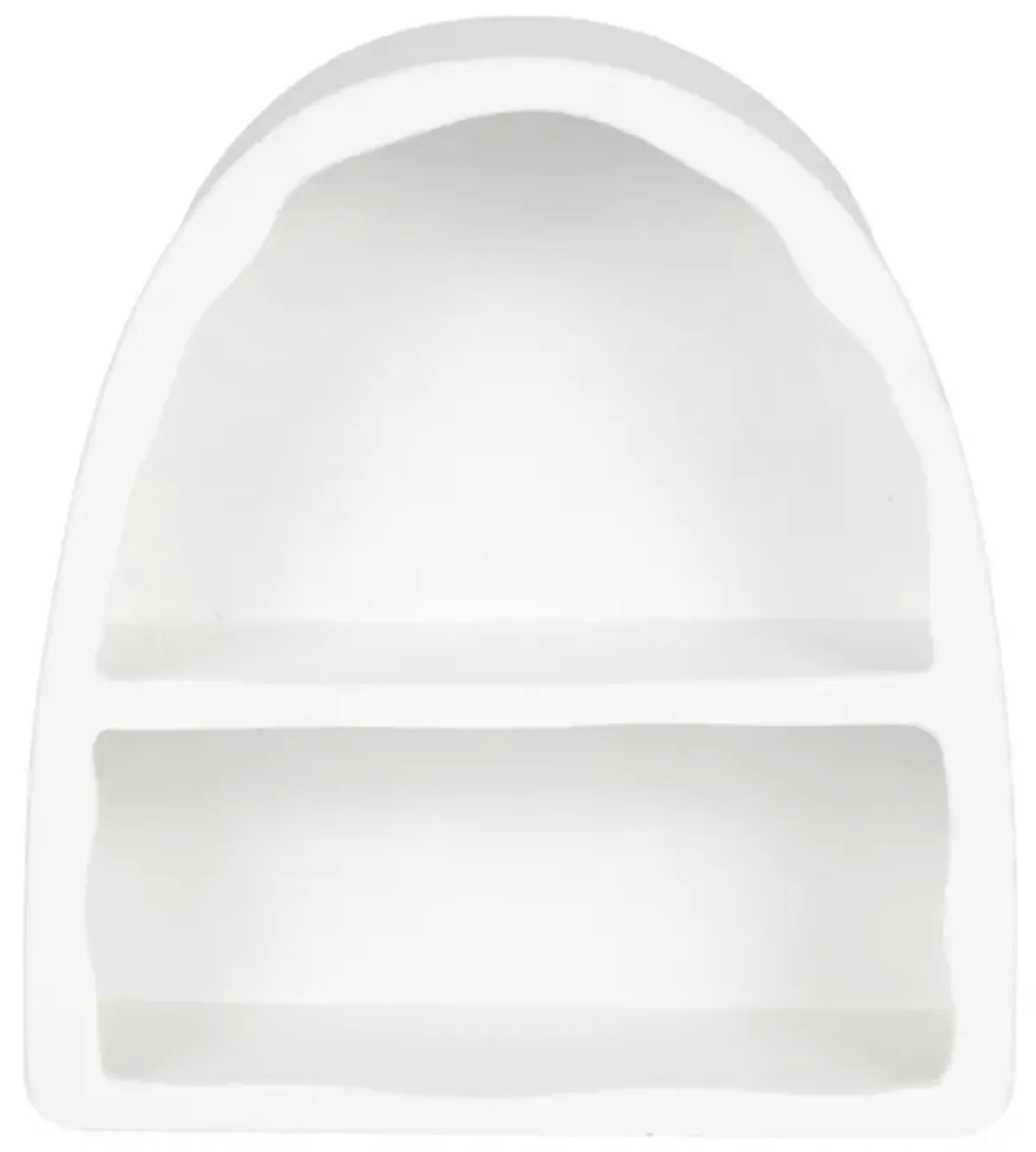 17" Curved 2-shelf Wall Storage, White