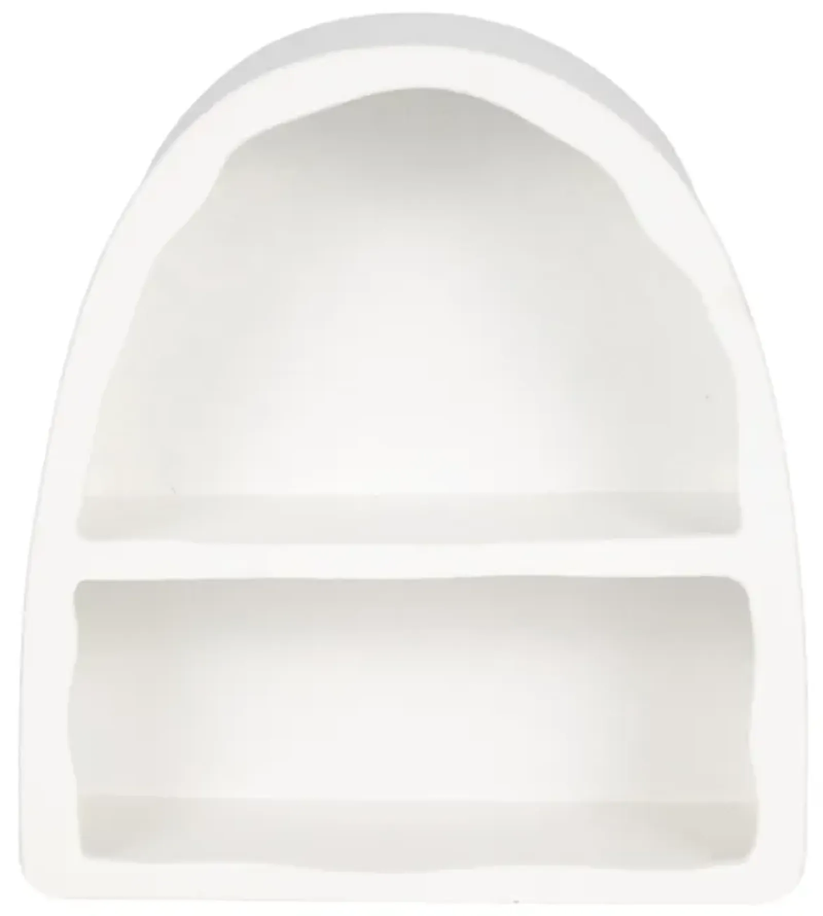 17" Curved 2-shelf Wall Storage, White