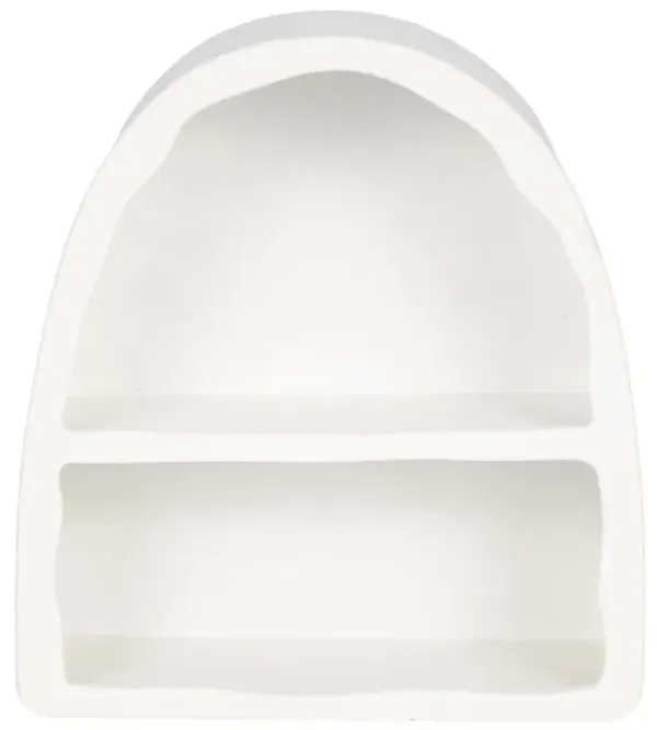 17" Curved 2-shelf Wall Storage, White