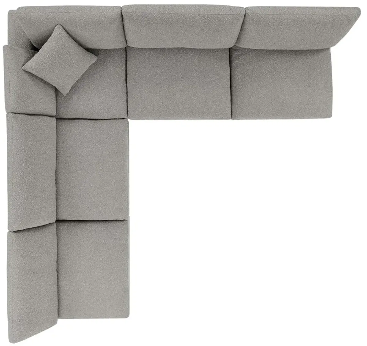 Commix Down Filled Overstuffed Boucle Fabric 5-Piece Sectional Sofa