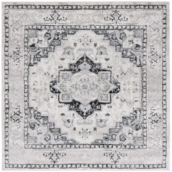 Brentwood 851 Ivory / Black 6'-7" X 6'-7" Square Square Powerloomed Rug