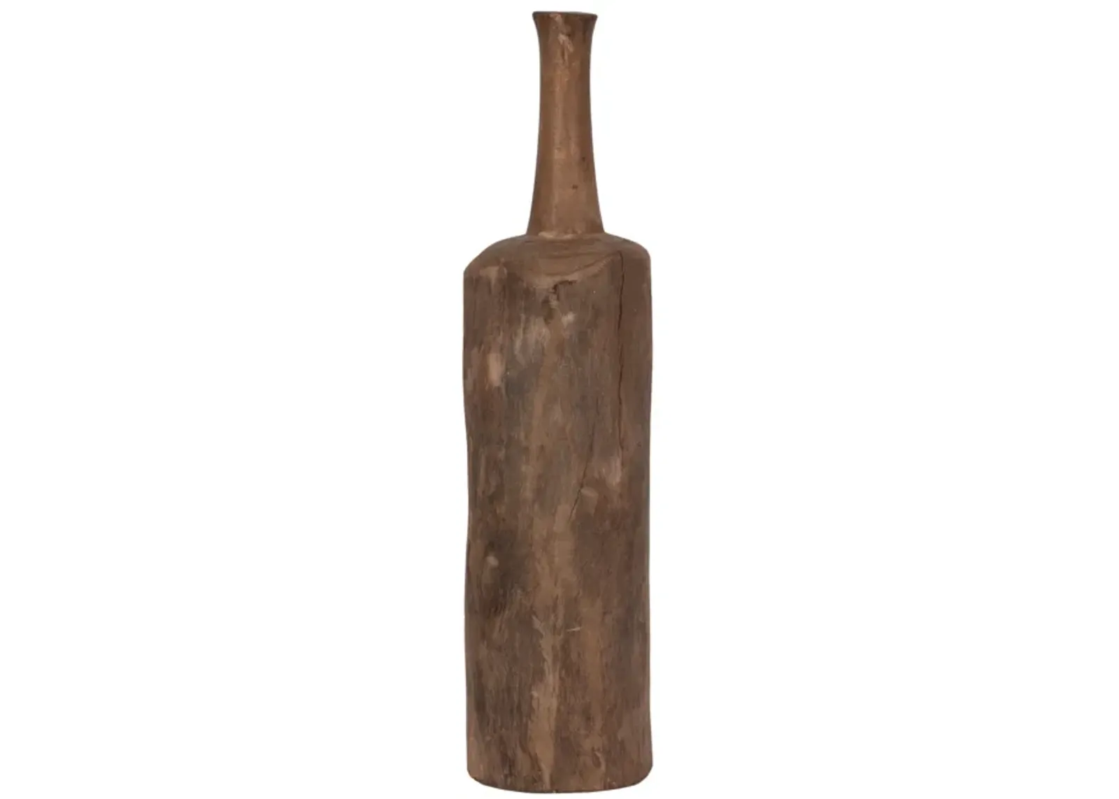 24" Reclaimed Wood Bottle Object, Brown