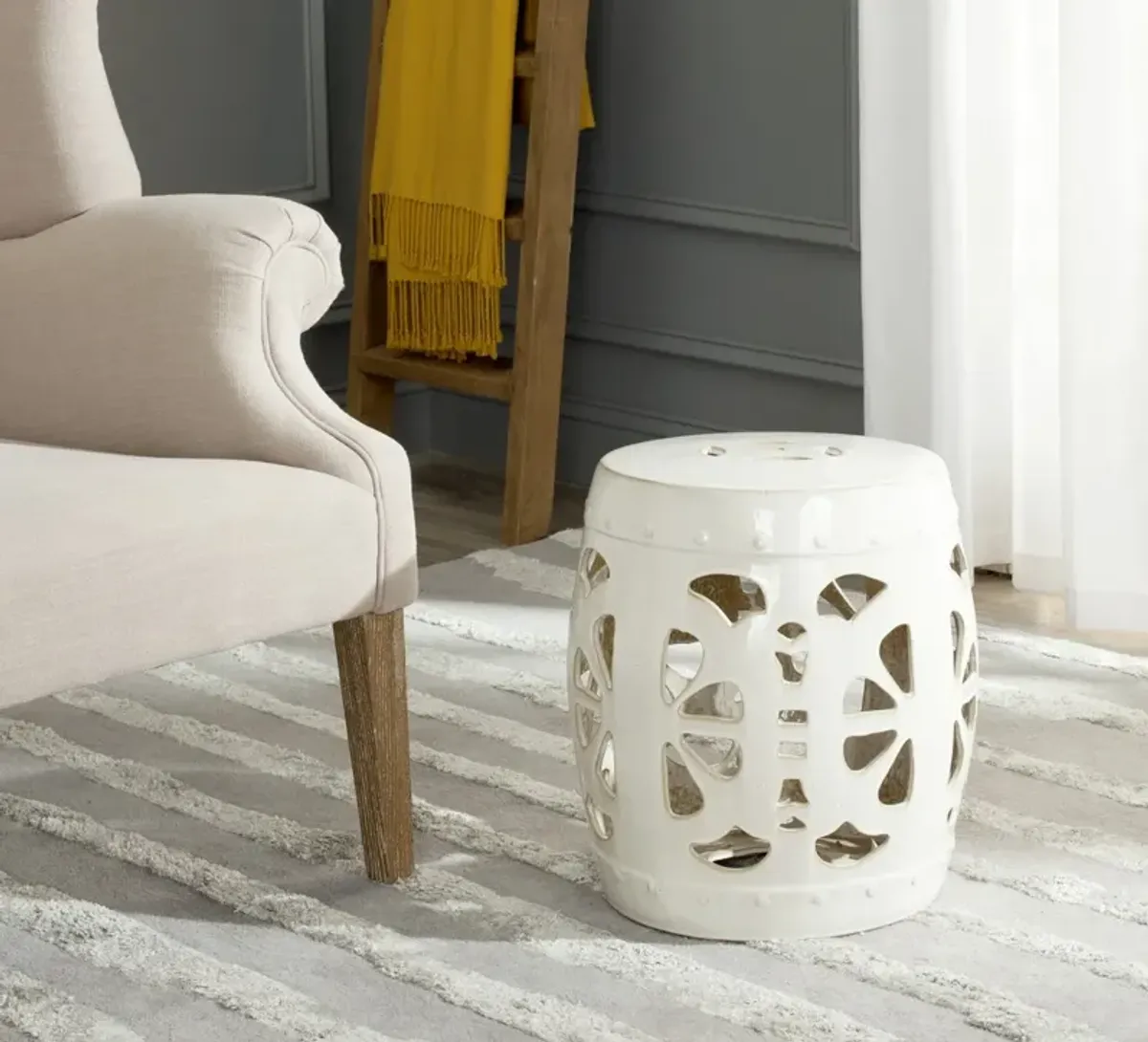 Stencil Outdoor Blossom Garden Stool