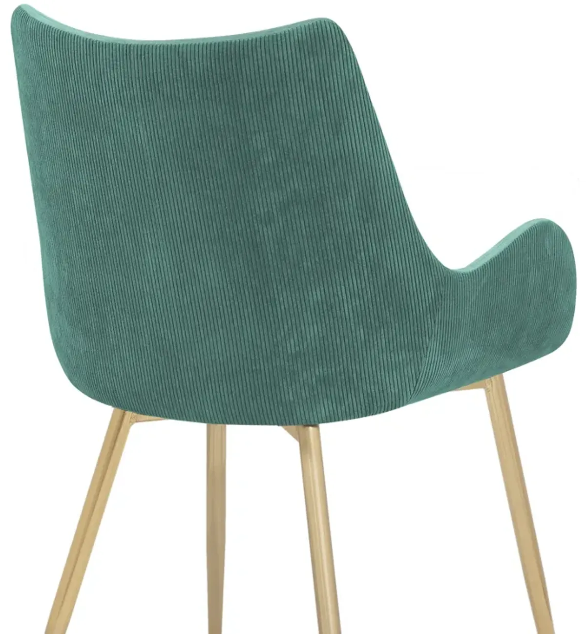 Avery Teal Fabric Dining Room Chair with Gold Legs