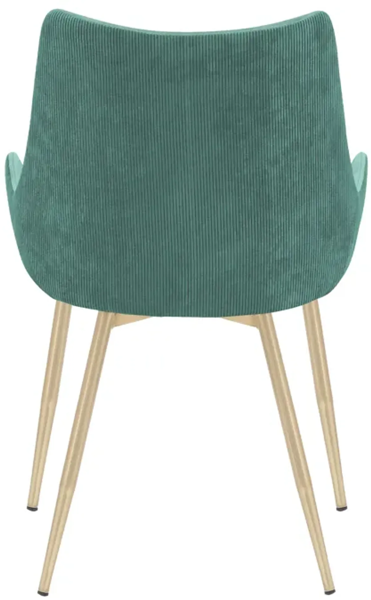 Avery Teal Fabric Dining Room Chair with Gold Legs