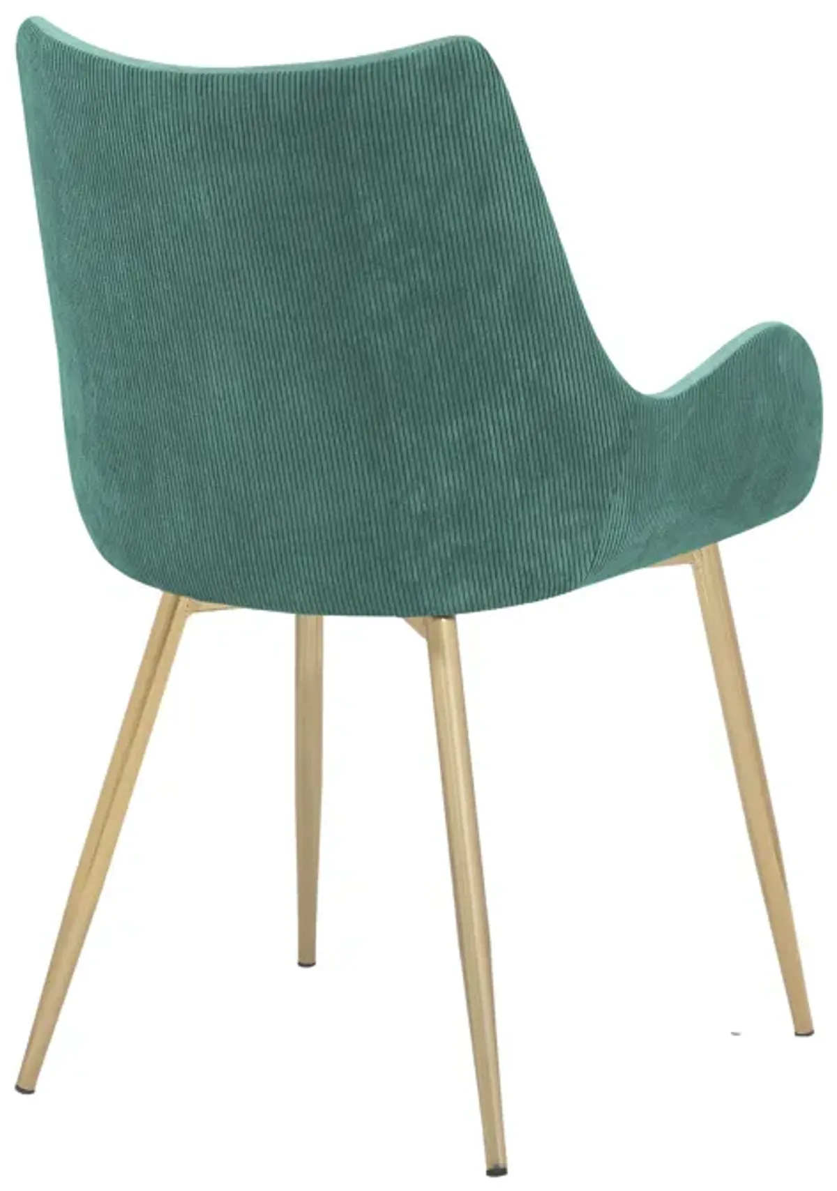 Avery Teal Fabric Dining Room Chair with Gold Legs