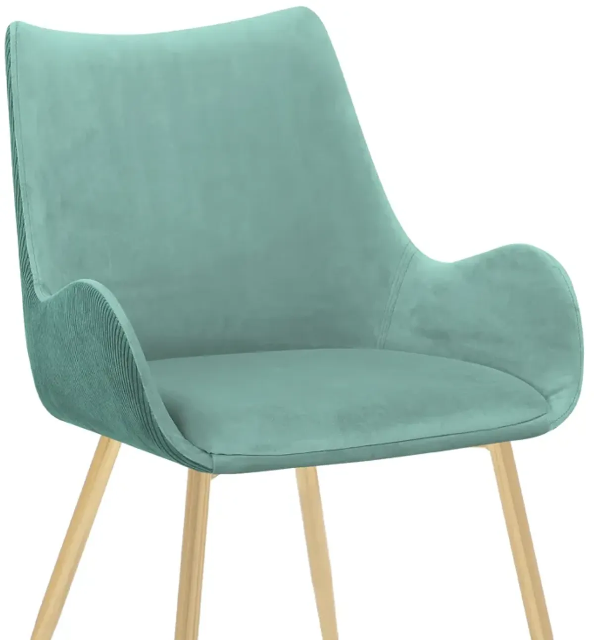 Avery Teal Fabric Dining Room Chair with Gold Legs