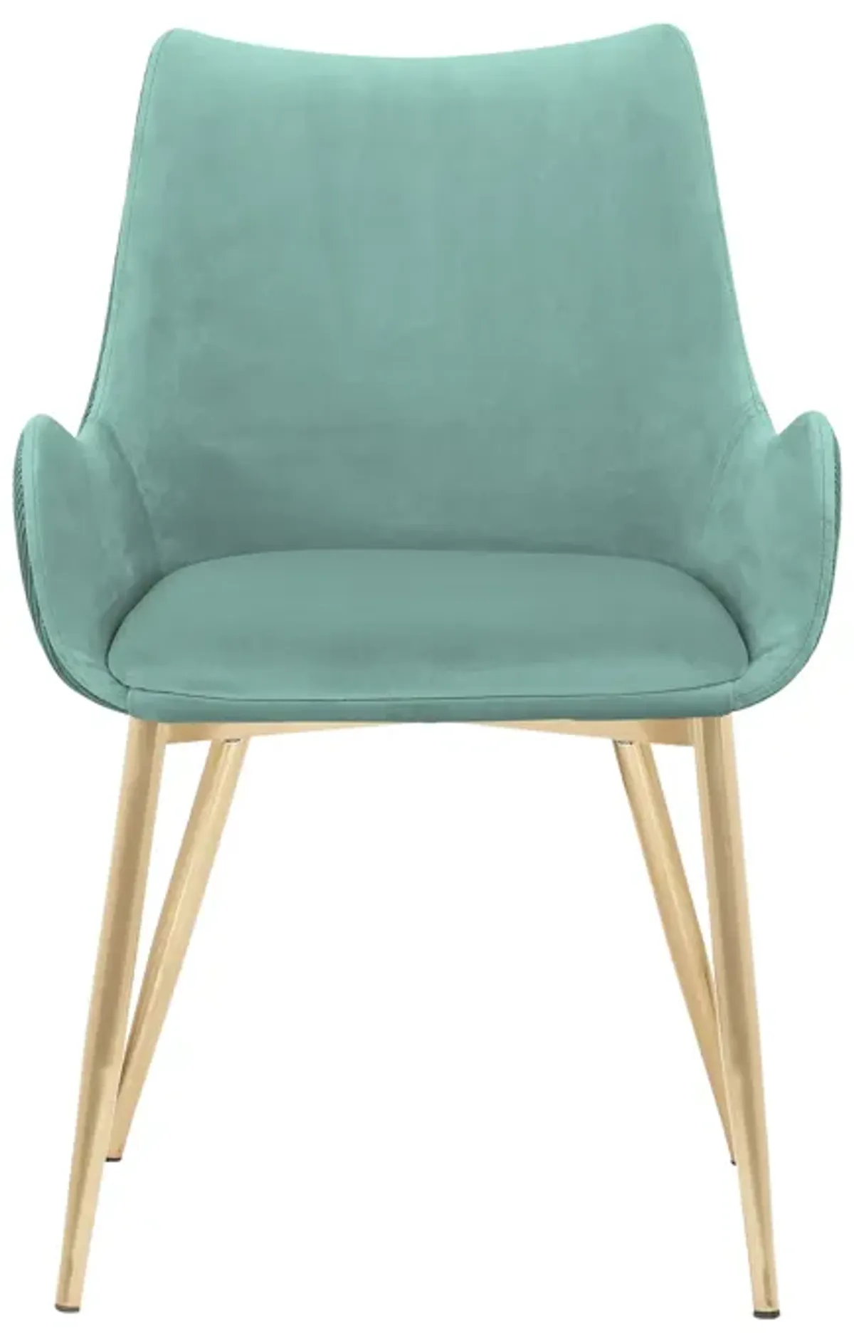 Avery Teal Fabric Dining Room Chair with Gold Legs