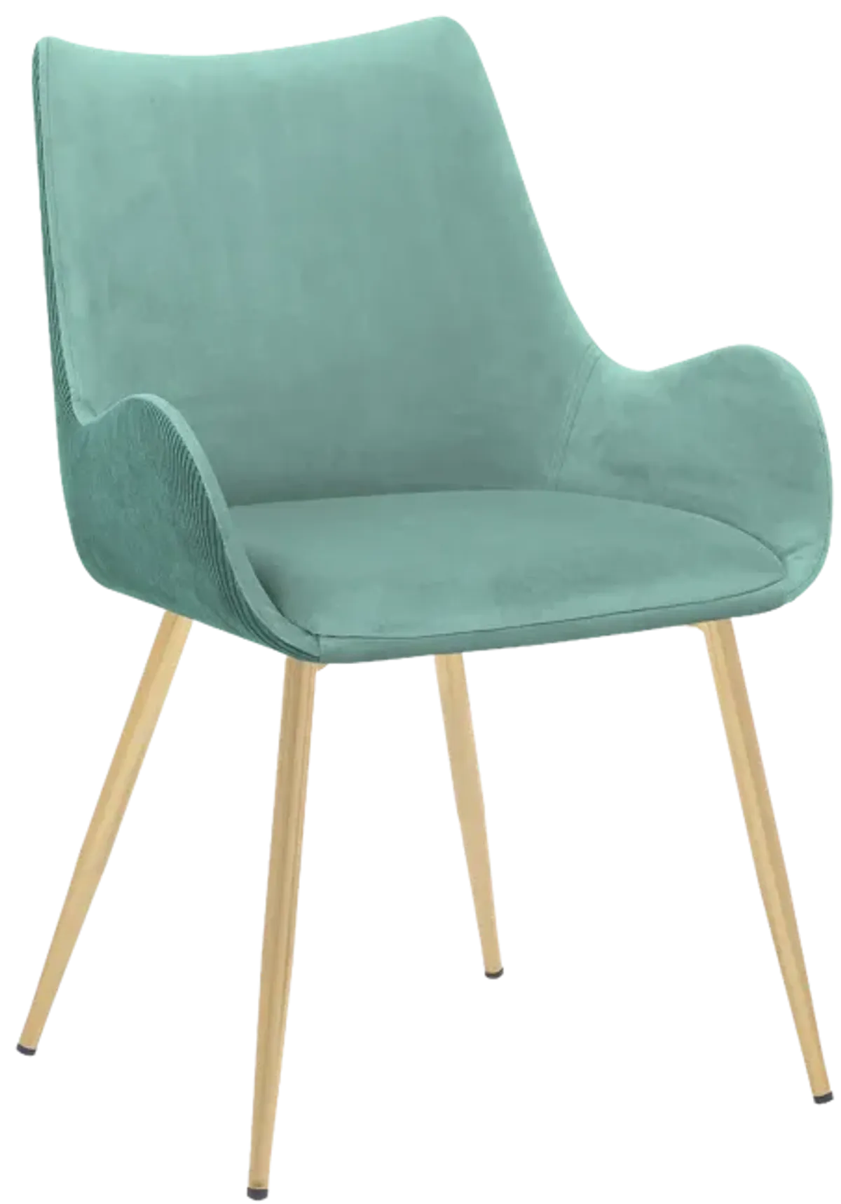 Avery Teal Fabric Dining Room Chair with Gold Legs