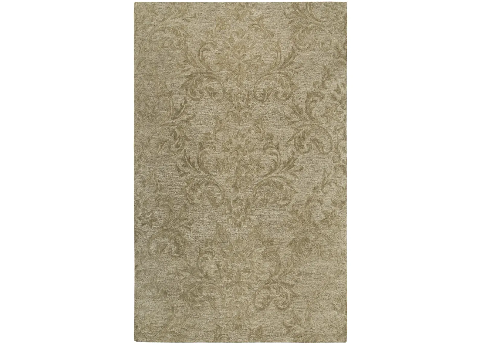 Fifth Avenue Brown Damask Wool 5' x 8' Rectangle Rug