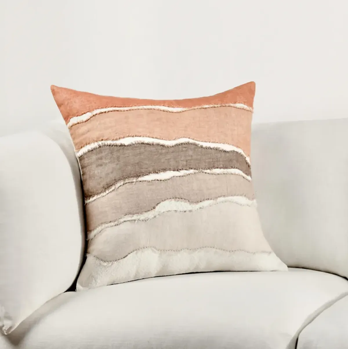 Bikram 22" Cotton Blend Throw Pillow, Terracotta Brown