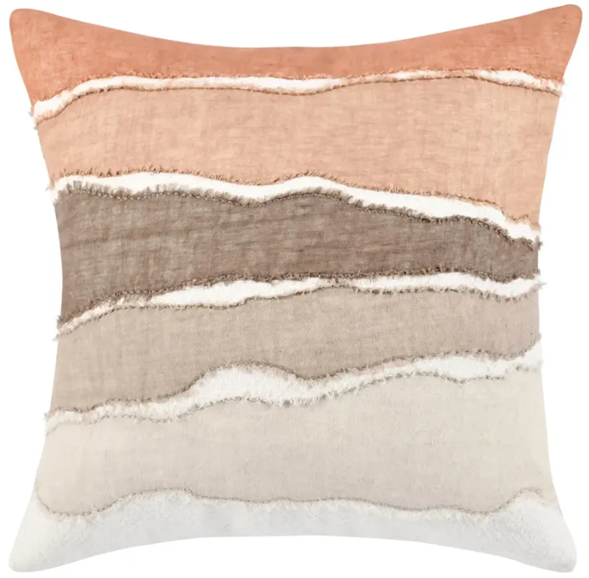 Bikram 22" Cotton Blend Throw Pillow, Terracotta Brown