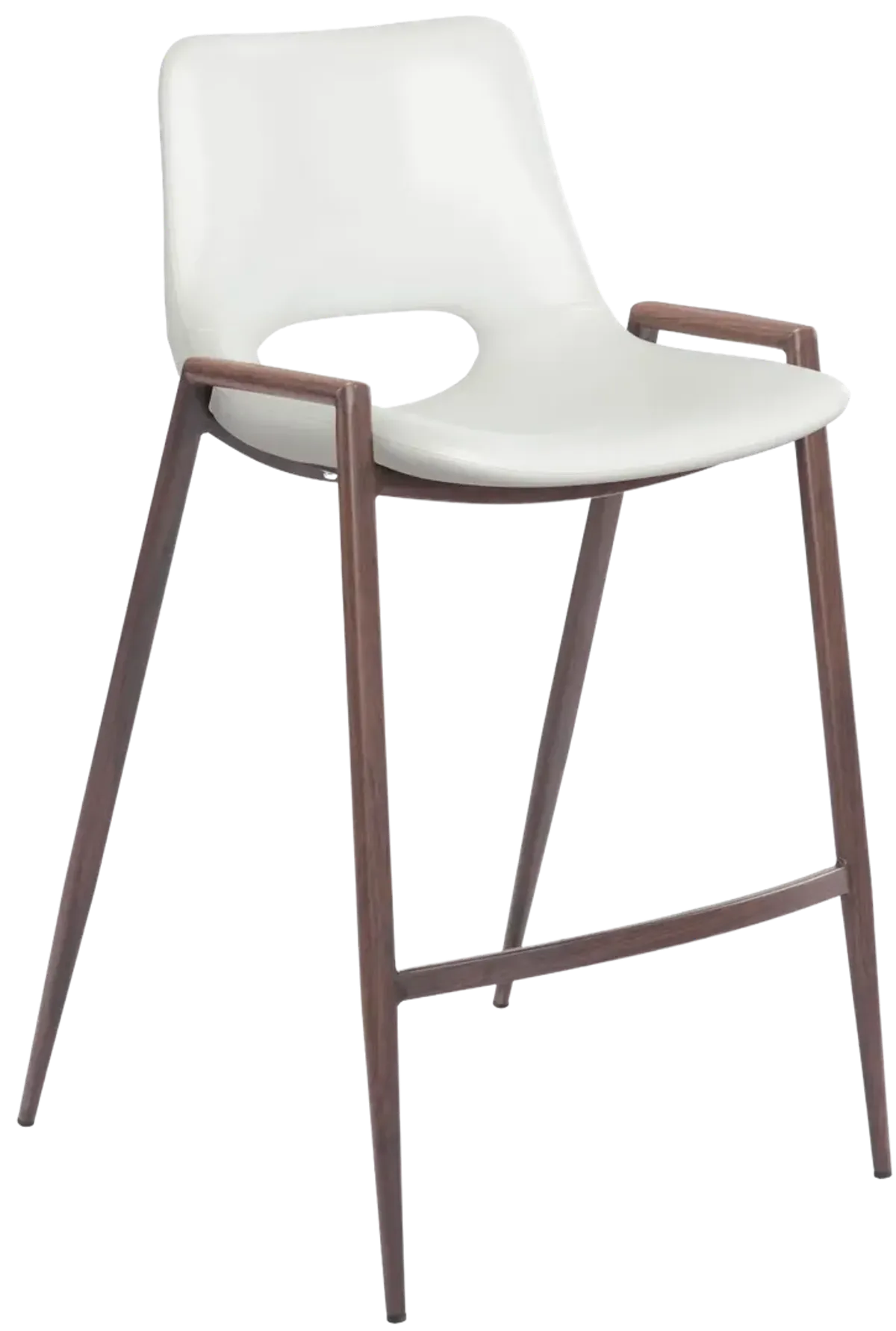 Desi Counter Stool (Set of 2) White & Walnut