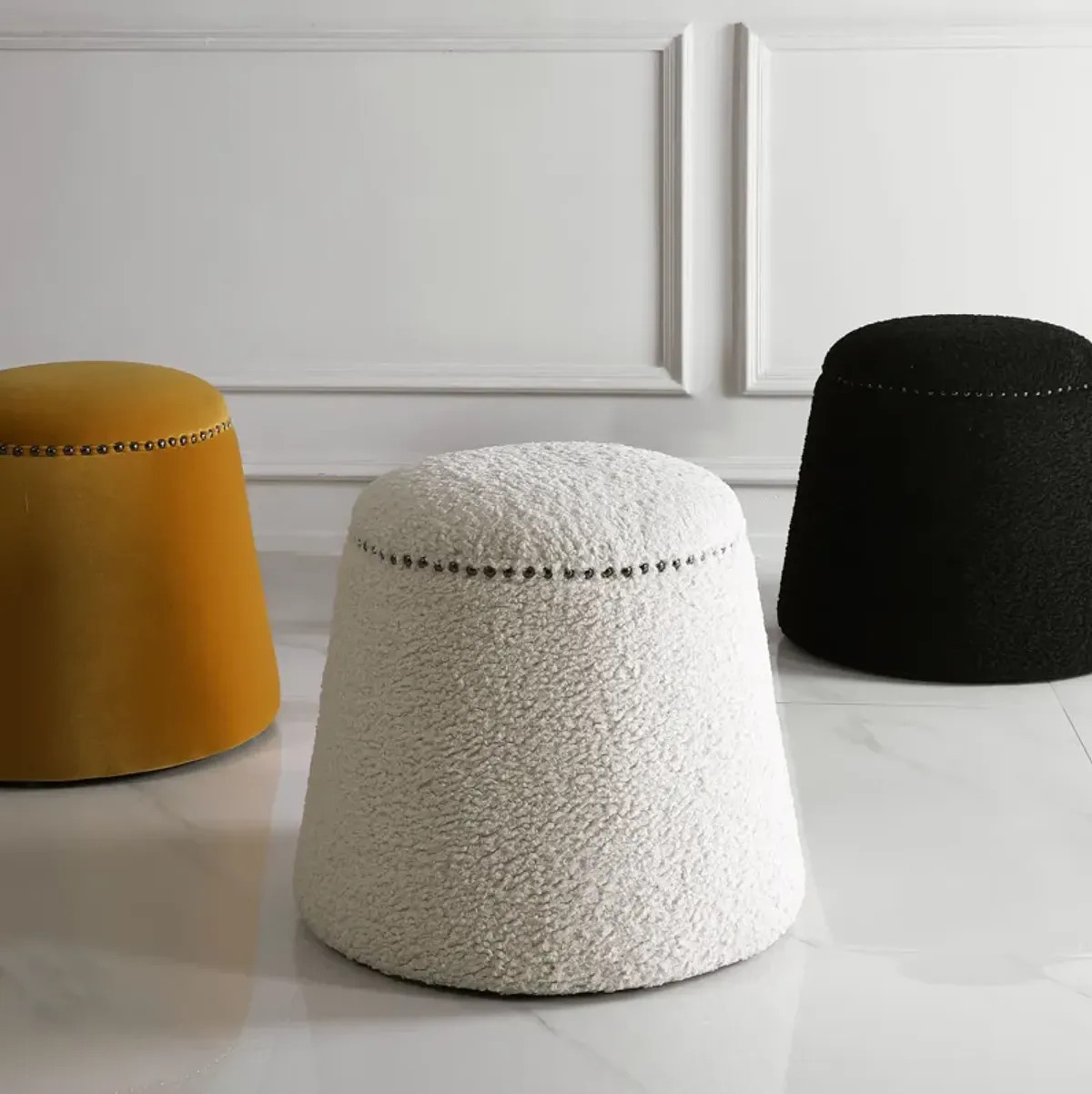 Gumdrop White Ottoman 