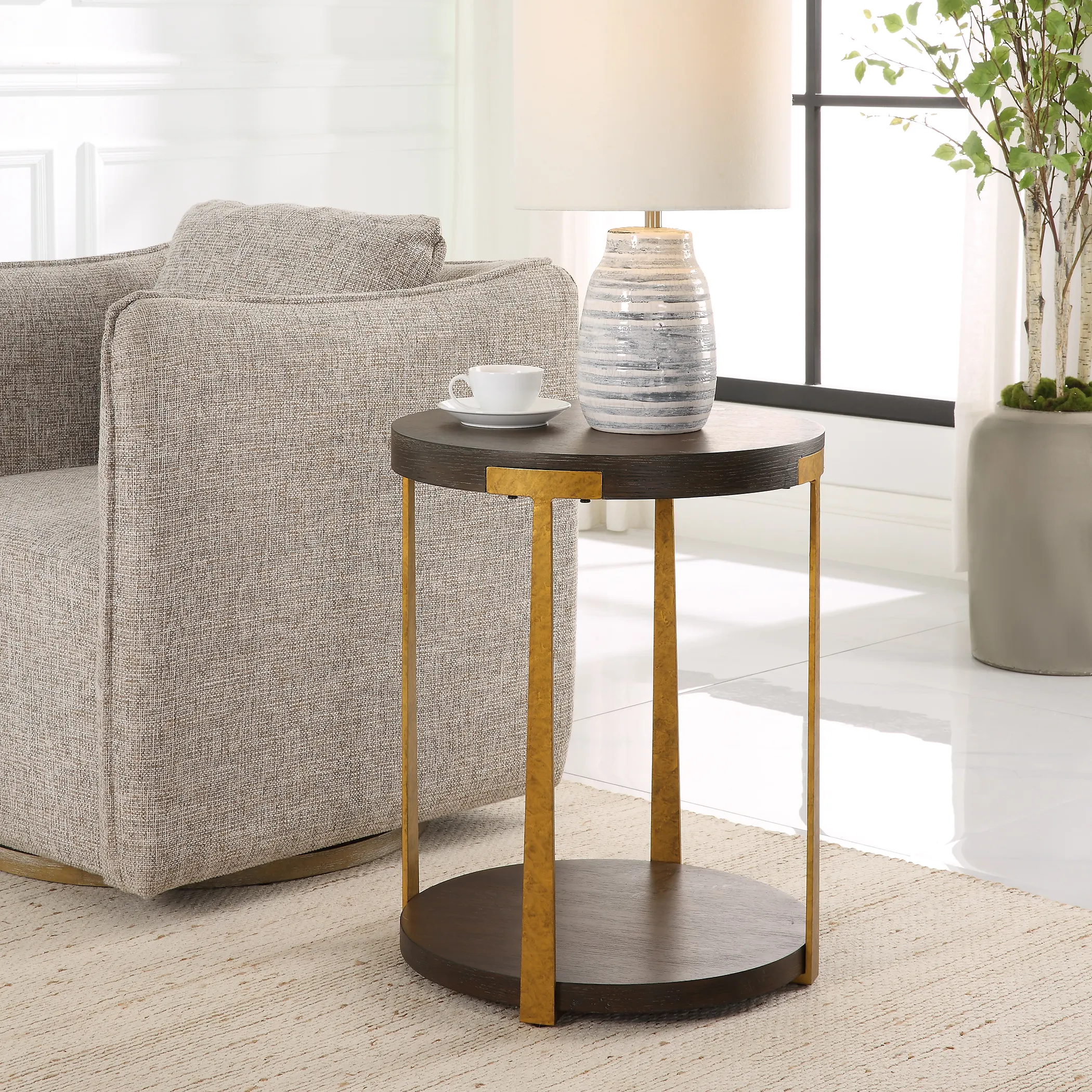 Palisade Round Wood Side Table