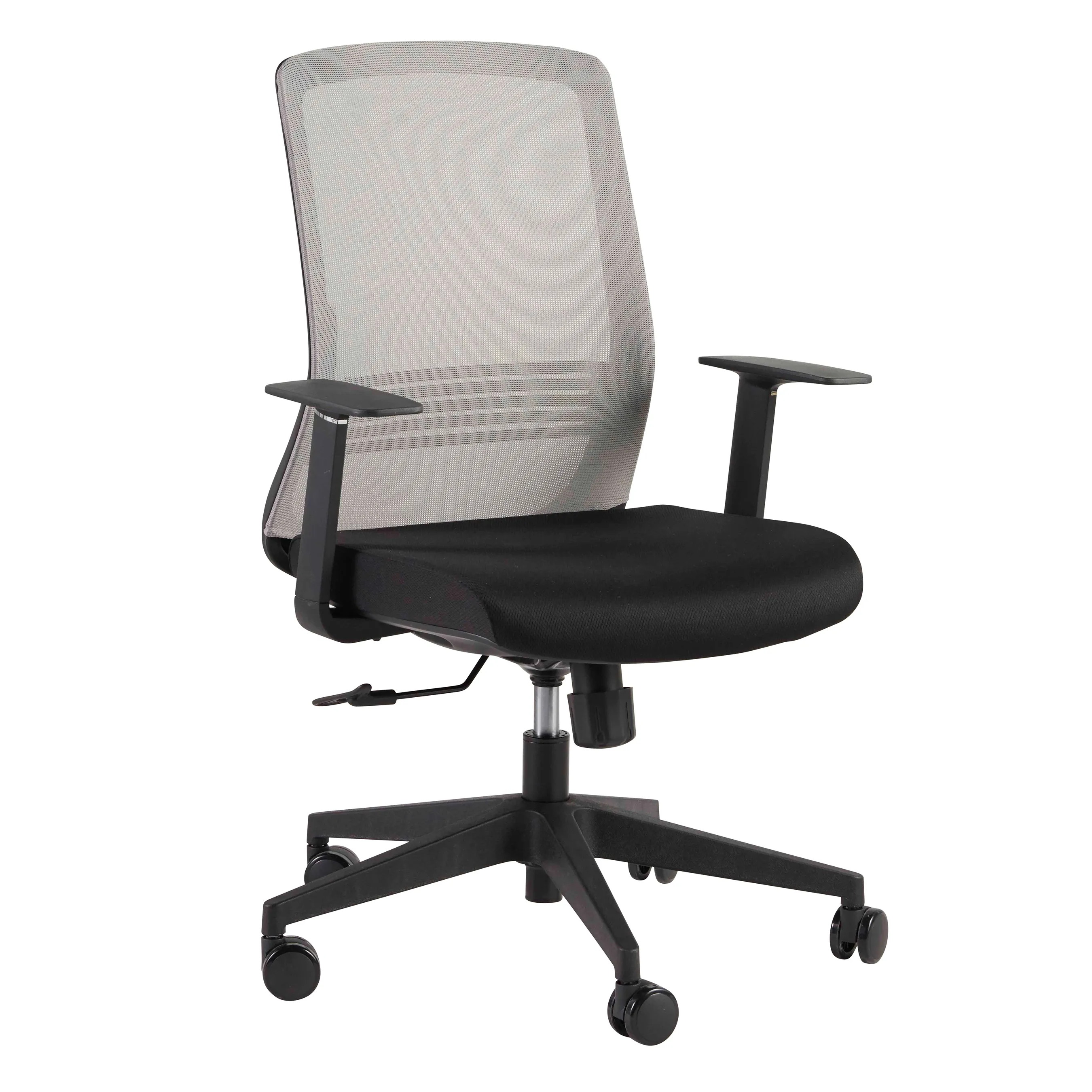 Spiro Office Chair with Adjustable Arms in Gray with Black Base