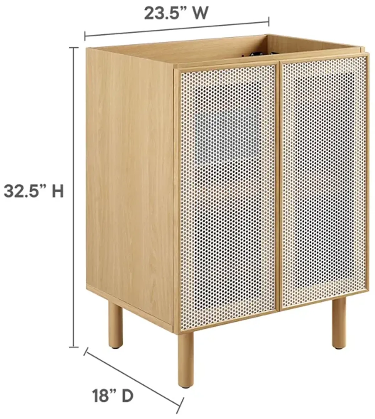 Calla 24" Perforated Metal Bathroom Vanity Cabinet (Sink Basin Not Included) by Modway