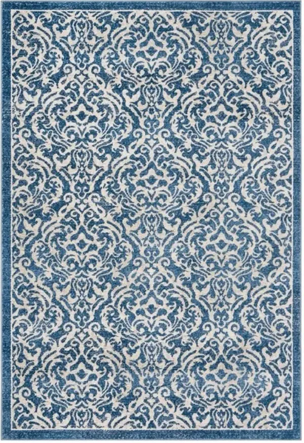 Brentwood 810 Navy / Creme 9' X 12' Large Rectangle Powerloomed Rug