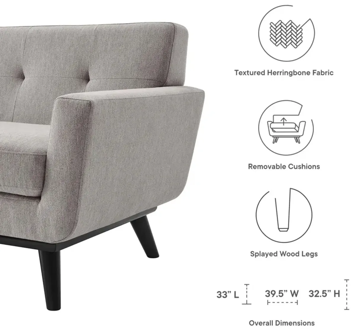 Engage Herringbone Fabric Armchair