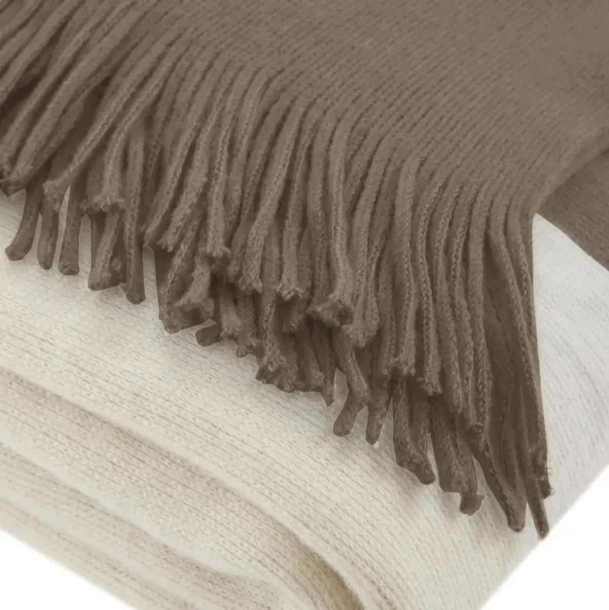 INK+IVY Stockholm Taupe Color Block Faux Cashmere Throw