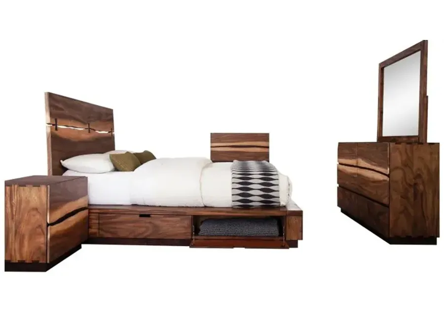 Winslow 5-piece Eastern King Storage Bedroom Set Smokey Walnut