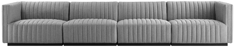 Conjure Channel Tufted Upholstered Fabric 4-Piece Sofa