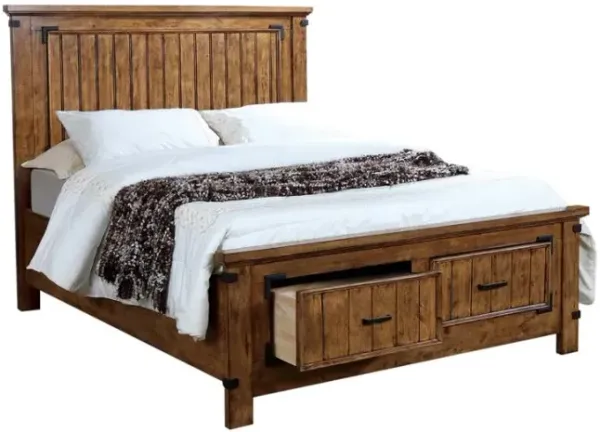 Brenner Full Storage Bed Rustic Honey
