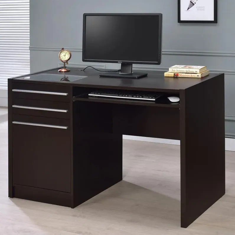 Halston Rectangular Connect-it Office Desk Cappuccino