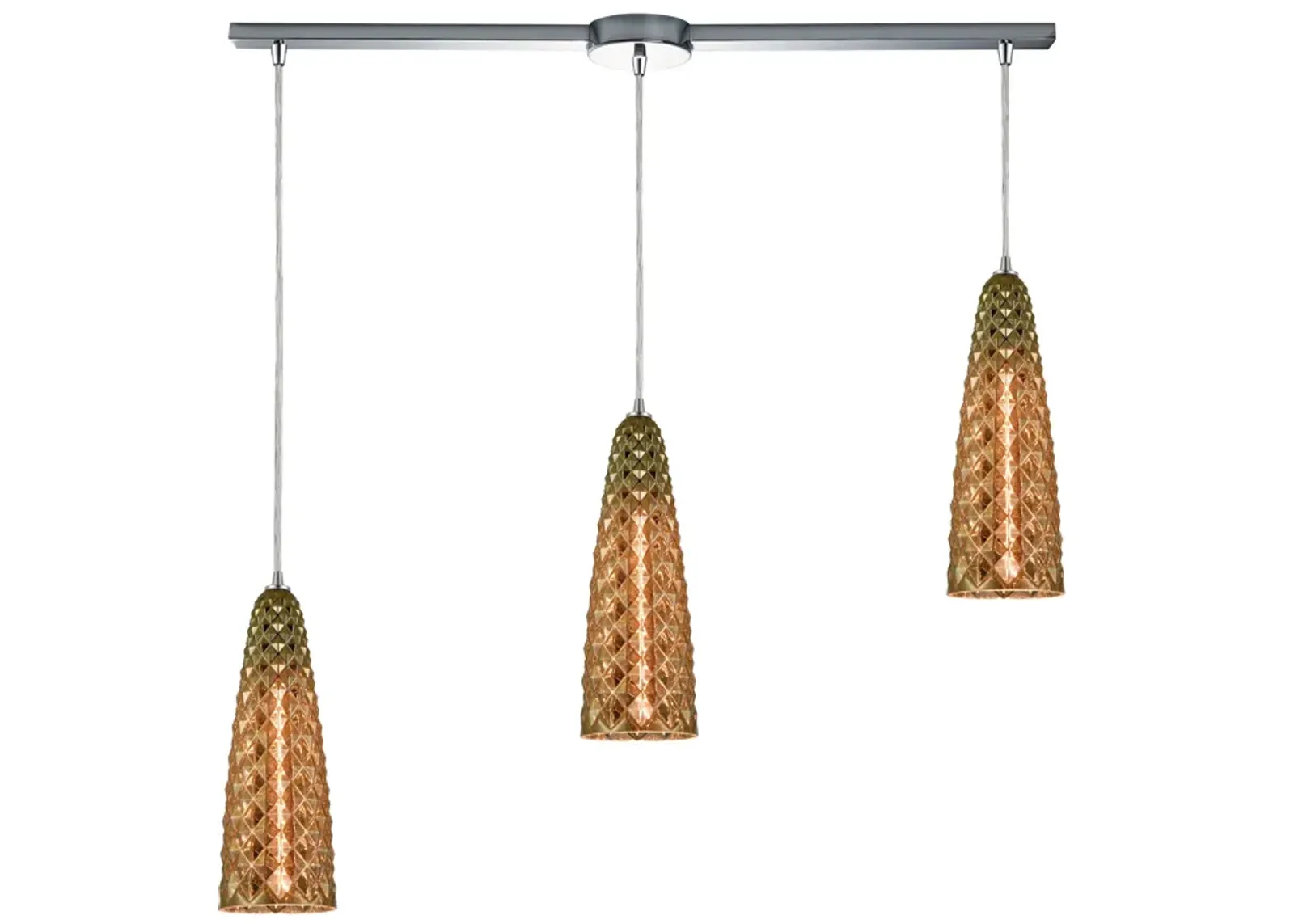 Glitzy 36" Wide 3-Light Mini Pendant - Polished Chrome