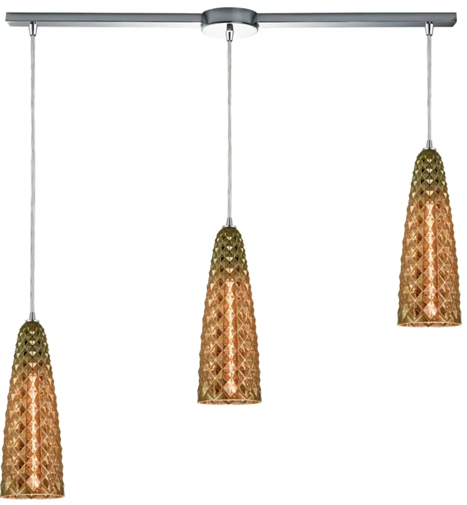 Glitzy 36" Wide 3-Light Mini Pendant - Polished Chrome