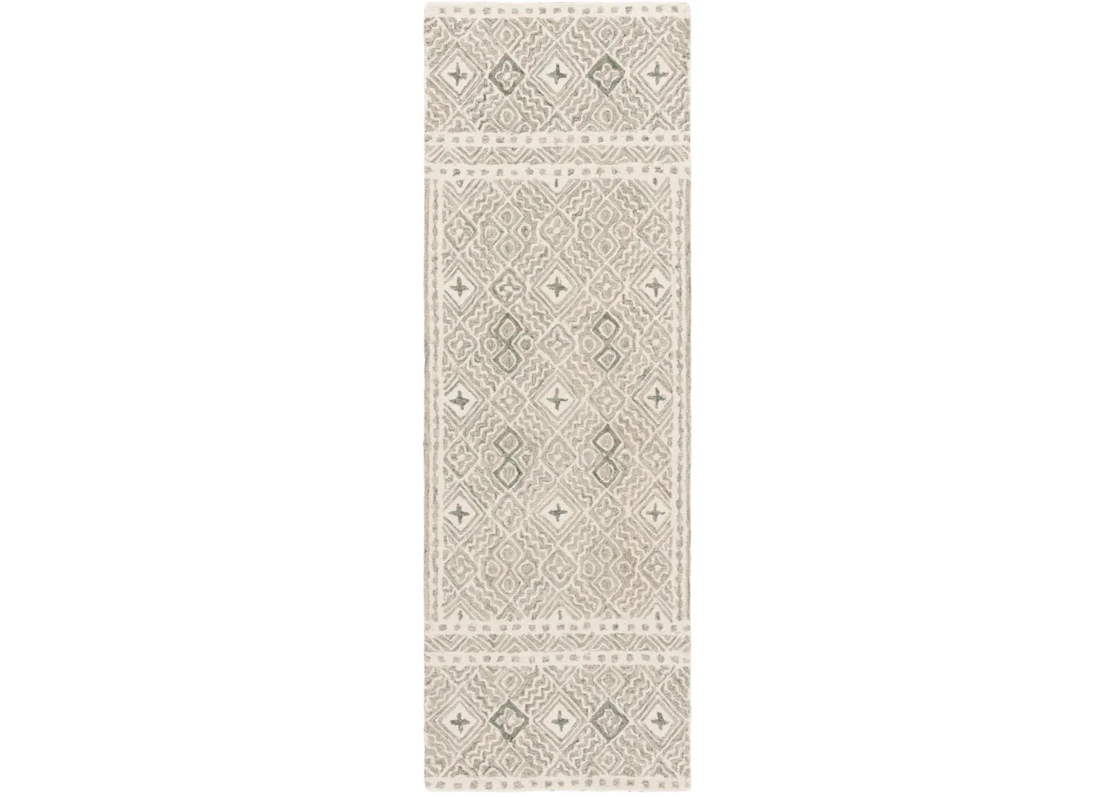 MICRO-LOOP 803 SILVER  2'-3' x 7' Runner Rug