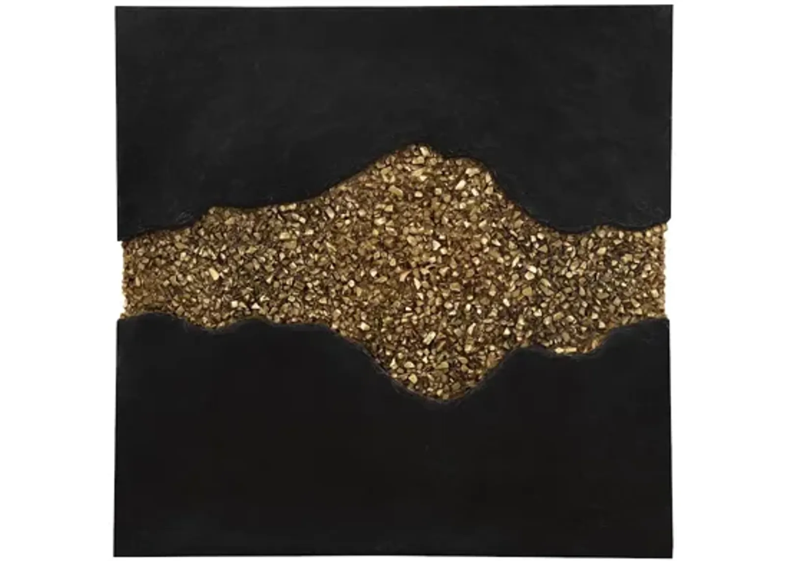 Geode Texture Panel Black And Gold, Wall Decor