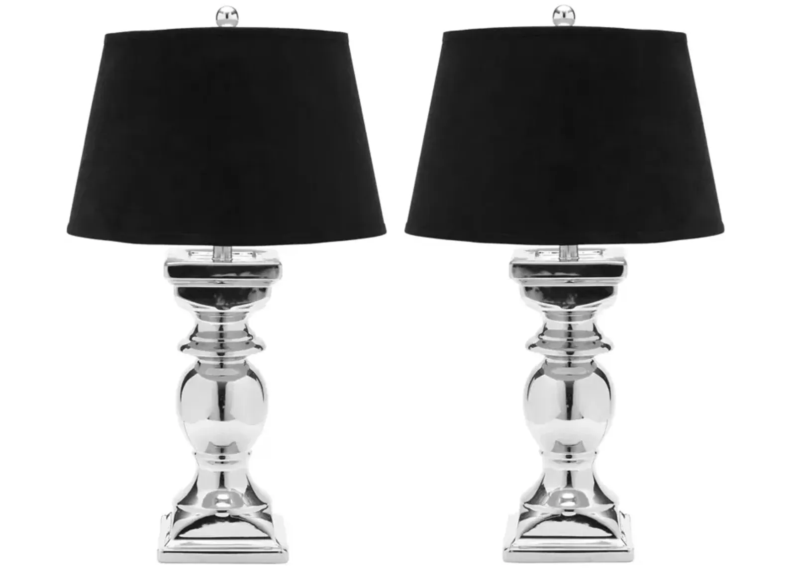 Helen 27.5-Inch H Silver Baluster Lamp - Set of 2