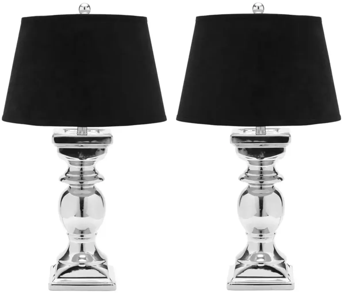 Helen 27.5-Inch H Silver Baluster Lamp - Set of 2