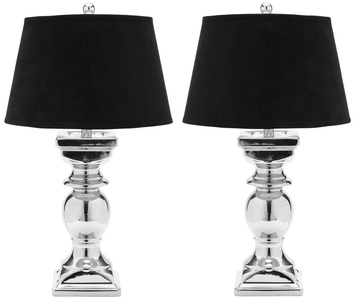 Helen 27.5-Inch H Silver Baluster Lamp - Set of 2