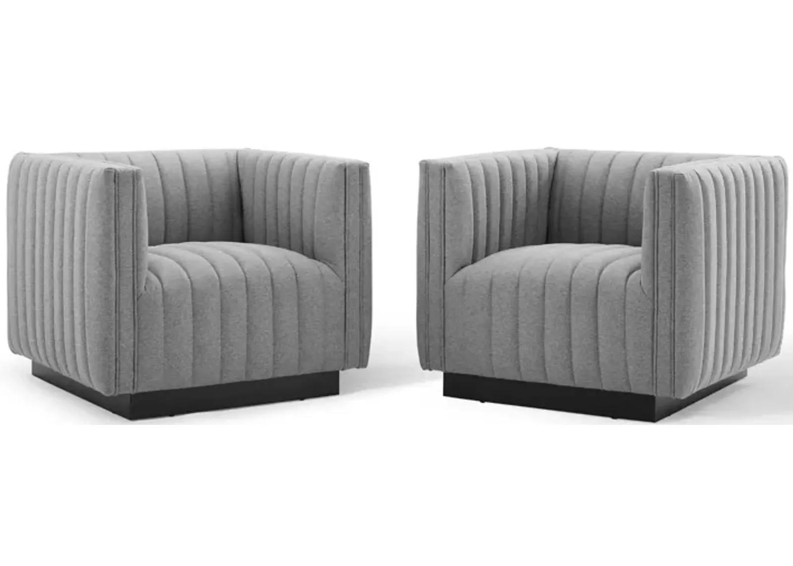 Conjure Tufted Armchair Upholstered Fabric Set of 2