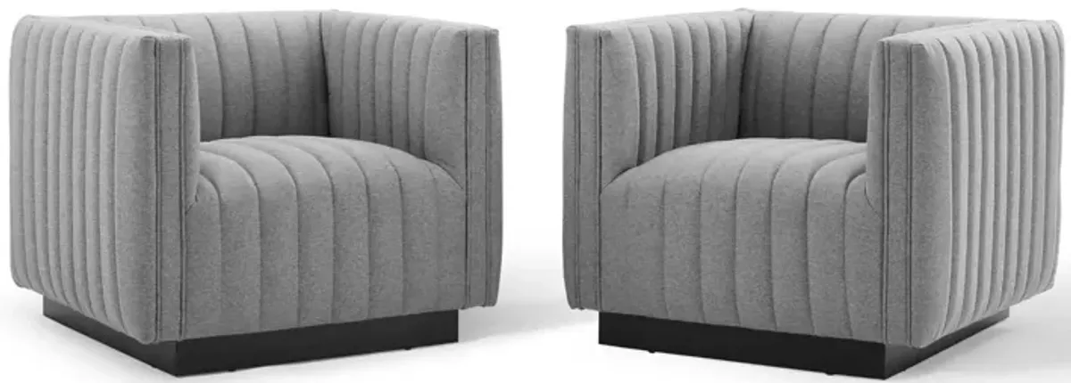 Conjure Tufted Armchair Upholstered Fabric Set of 2