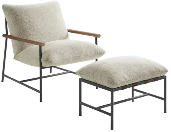 Raya Outdoor Patio Boucle Lounge Chair and Ottoman by Modway
