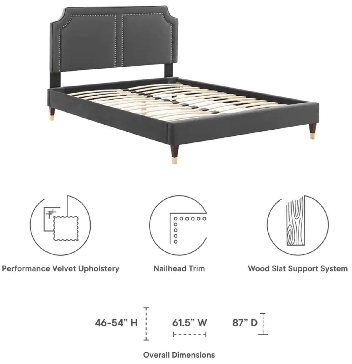 Novi Performance Velvet Queen Bed