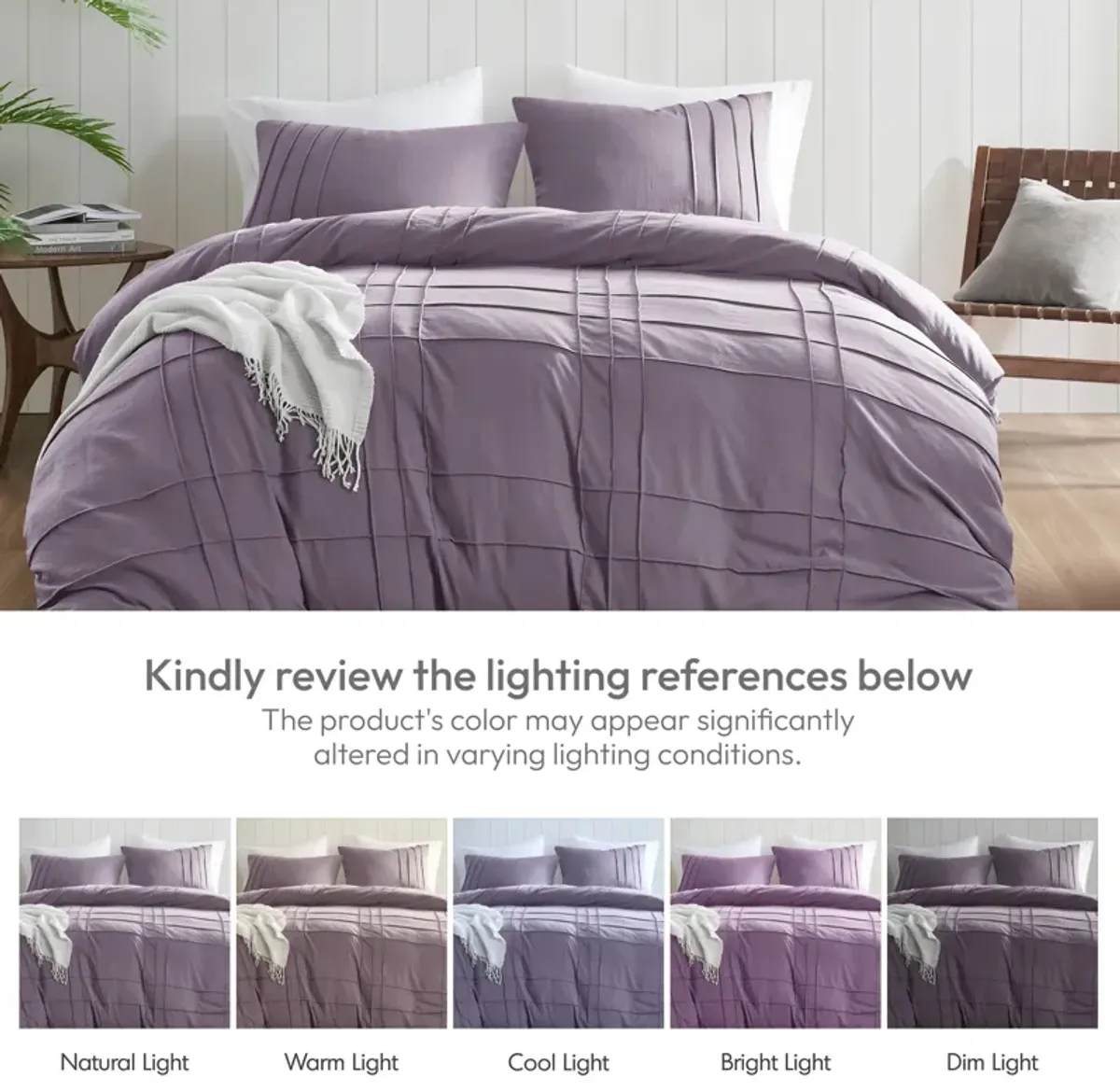 Soft Washed Pleated Duvet Cover Set