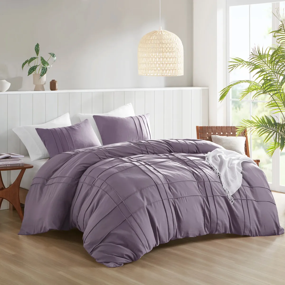 Soft Washed Pleated Duvet Cover Set