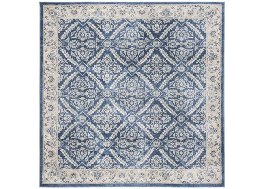 Brentwood 863 Navy / Creme 3' X 3' Square Square Powerloomed Rug