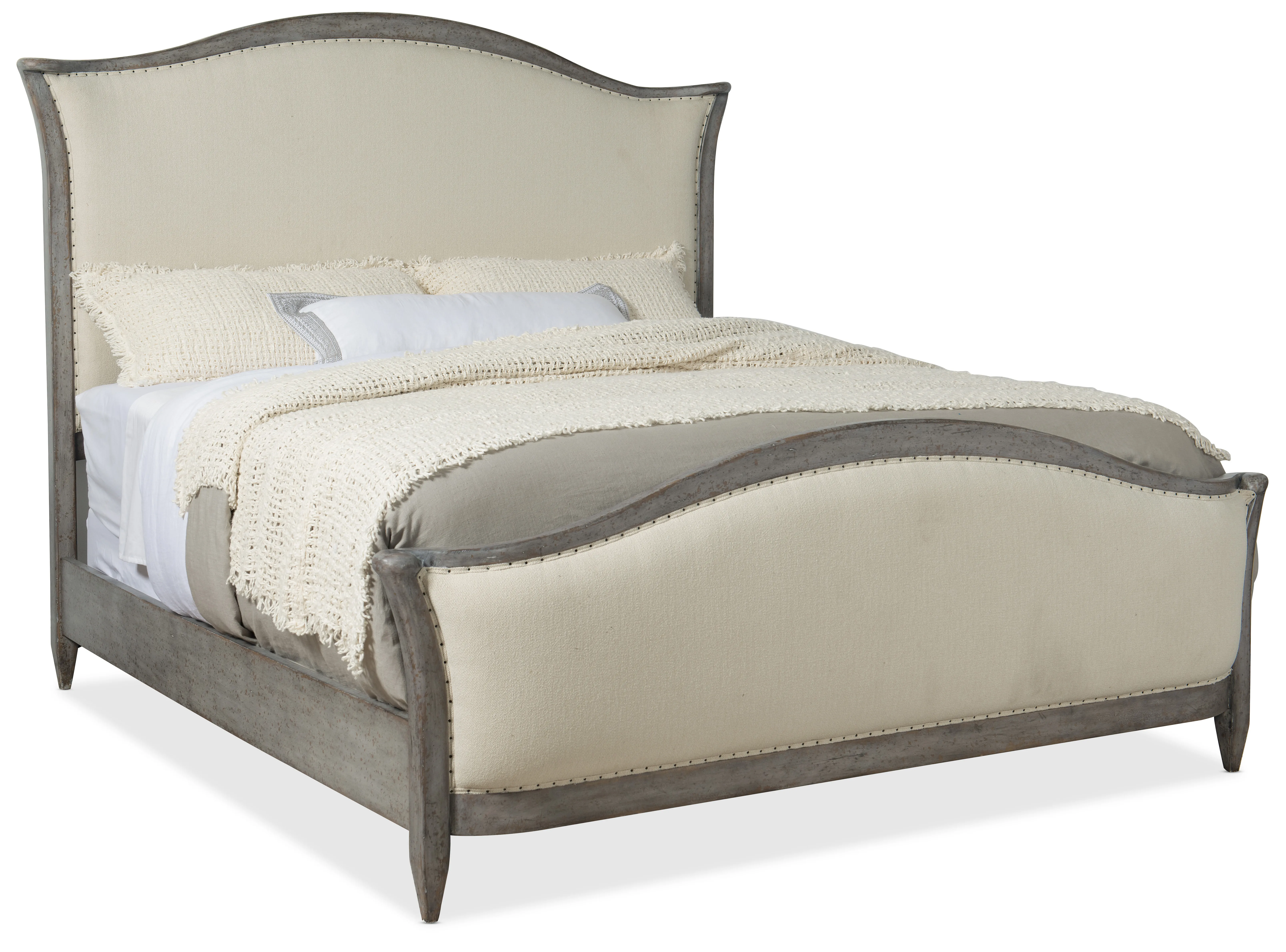 Ciao Bella King Upholstered Bed- Speckled Gray