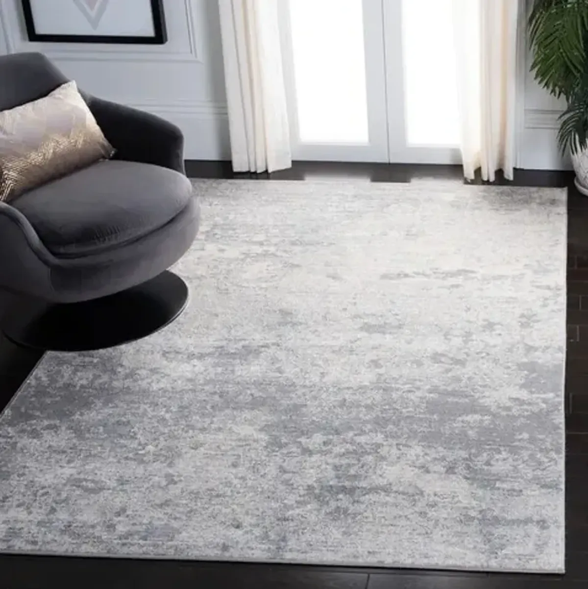 Brentwood 822 Grey / Ivory 12' X 18' Oversized Powerloomed Rug