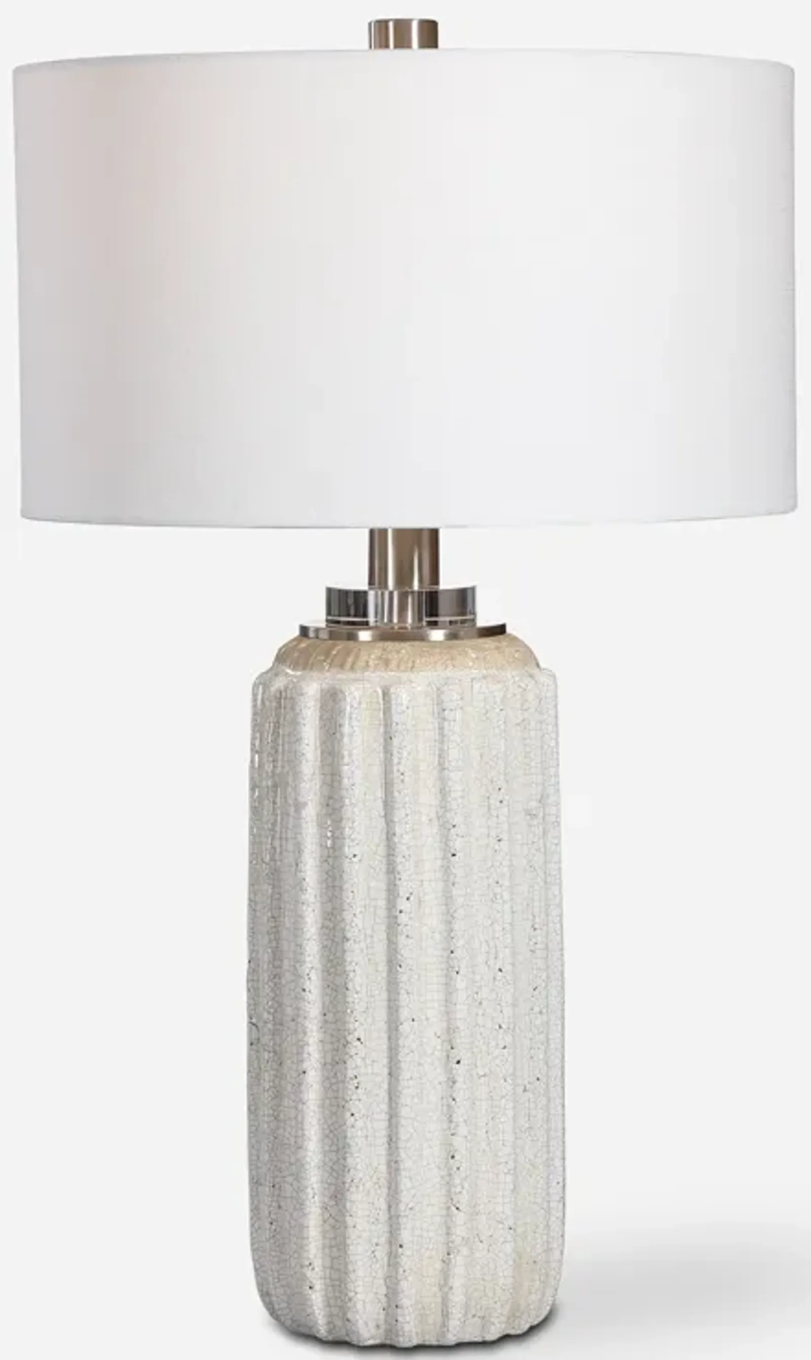 Azariah White Crackle Table Lamp