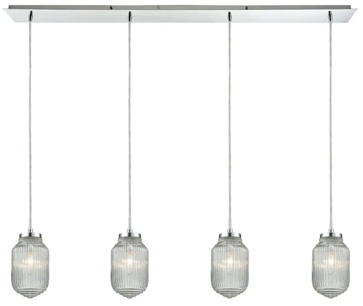 Dubois 10" Wide 4-Light Mini Pendant - Polished Chrome