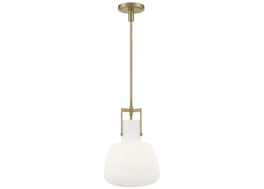 Izel 1-Light Glass Pendant - Antique Brass