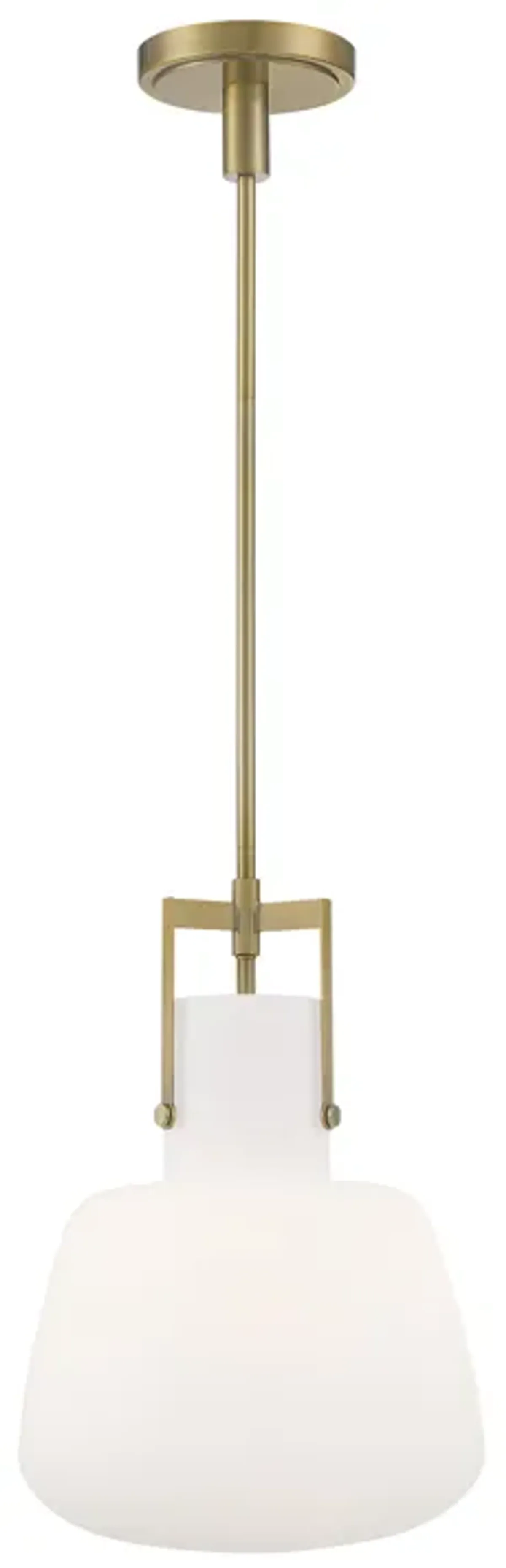 Izel 1-Light Glass Pendant - Antique Brass