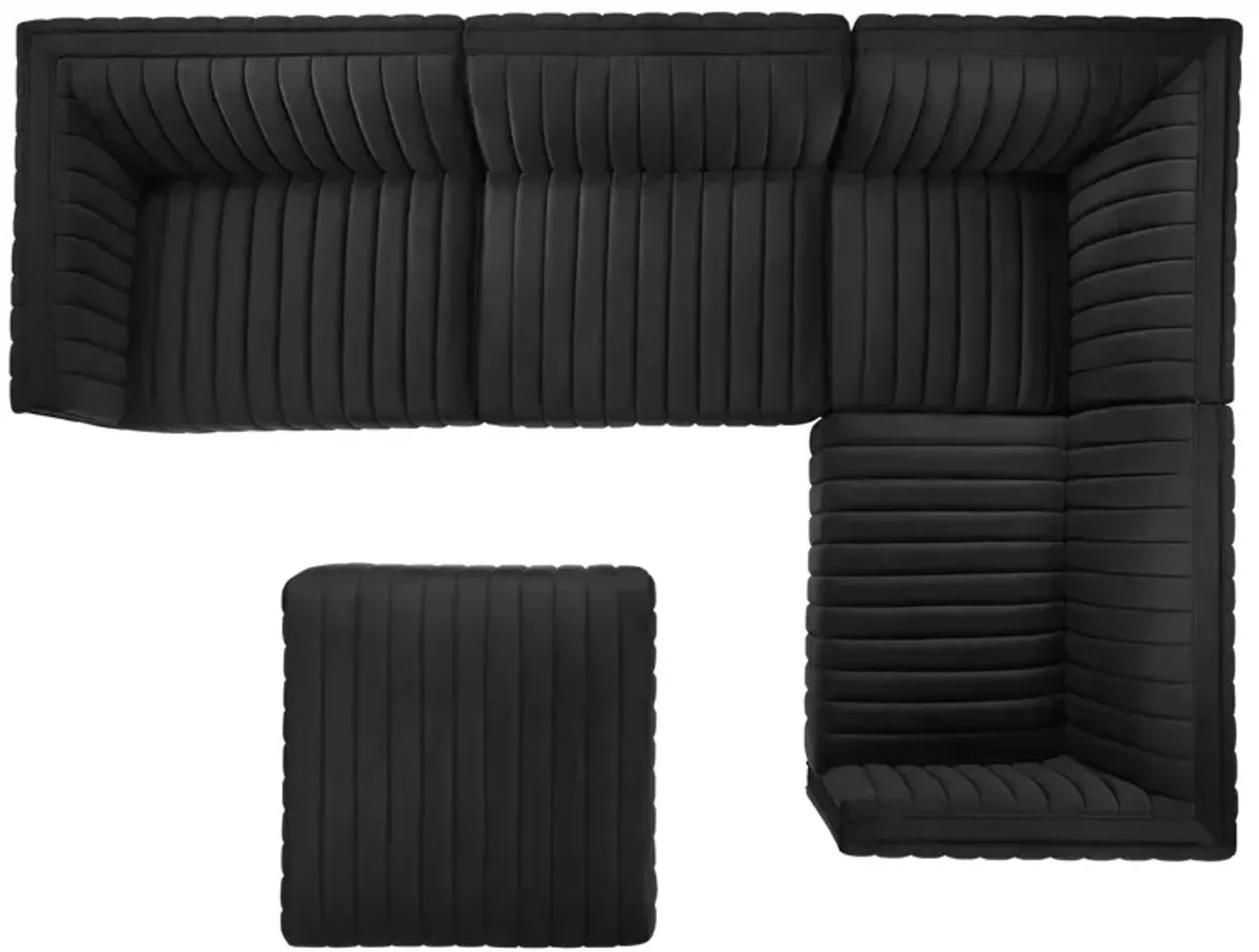 Conjure Channel Tufted Performance Velvet 5-Piece Sectional