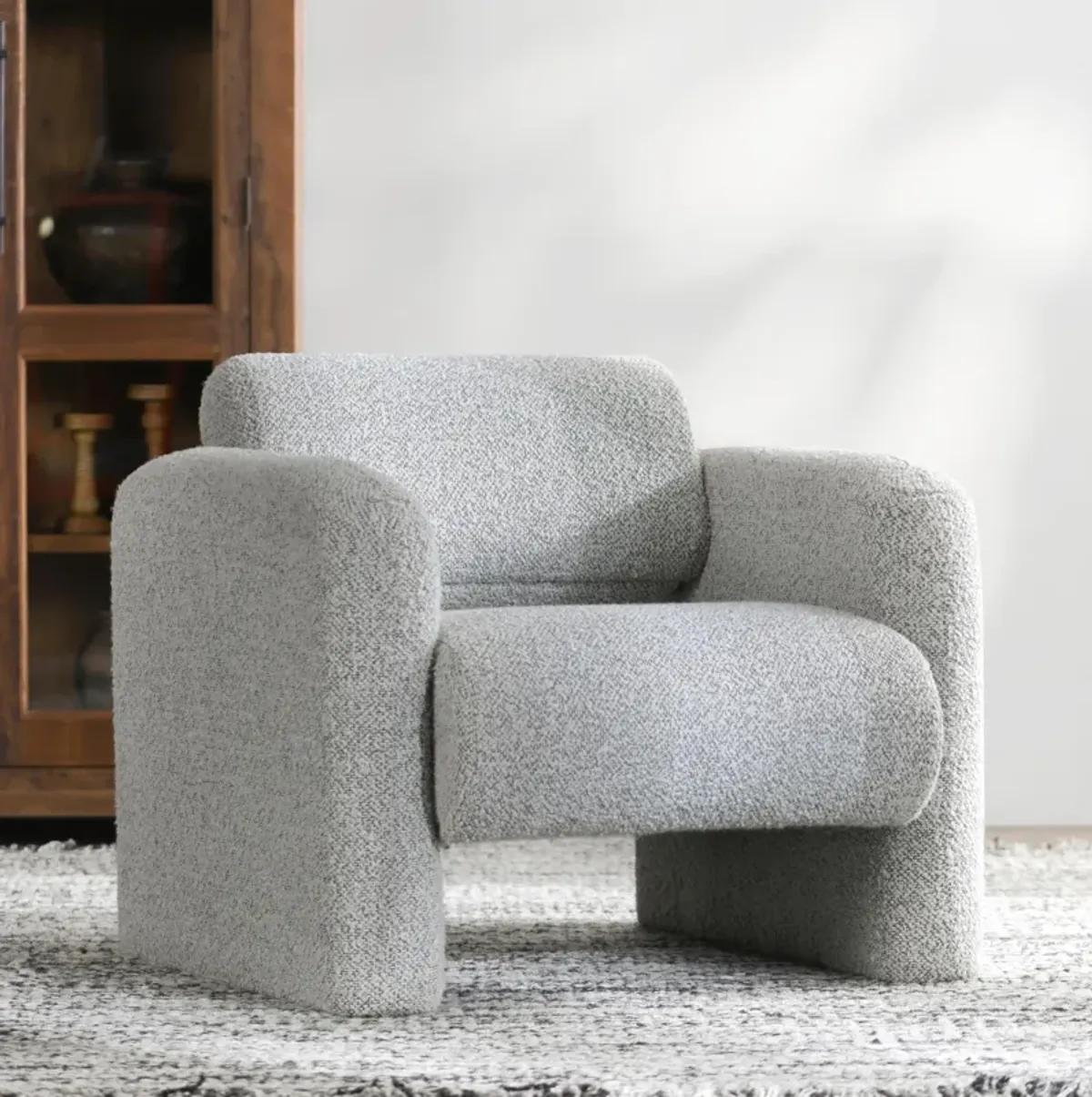 Marcel Boucle Accent Chair Mercury Gray